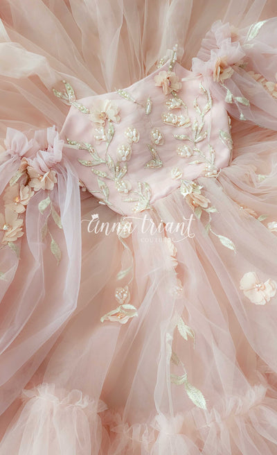 Graceful Blush Flower Girl Gown