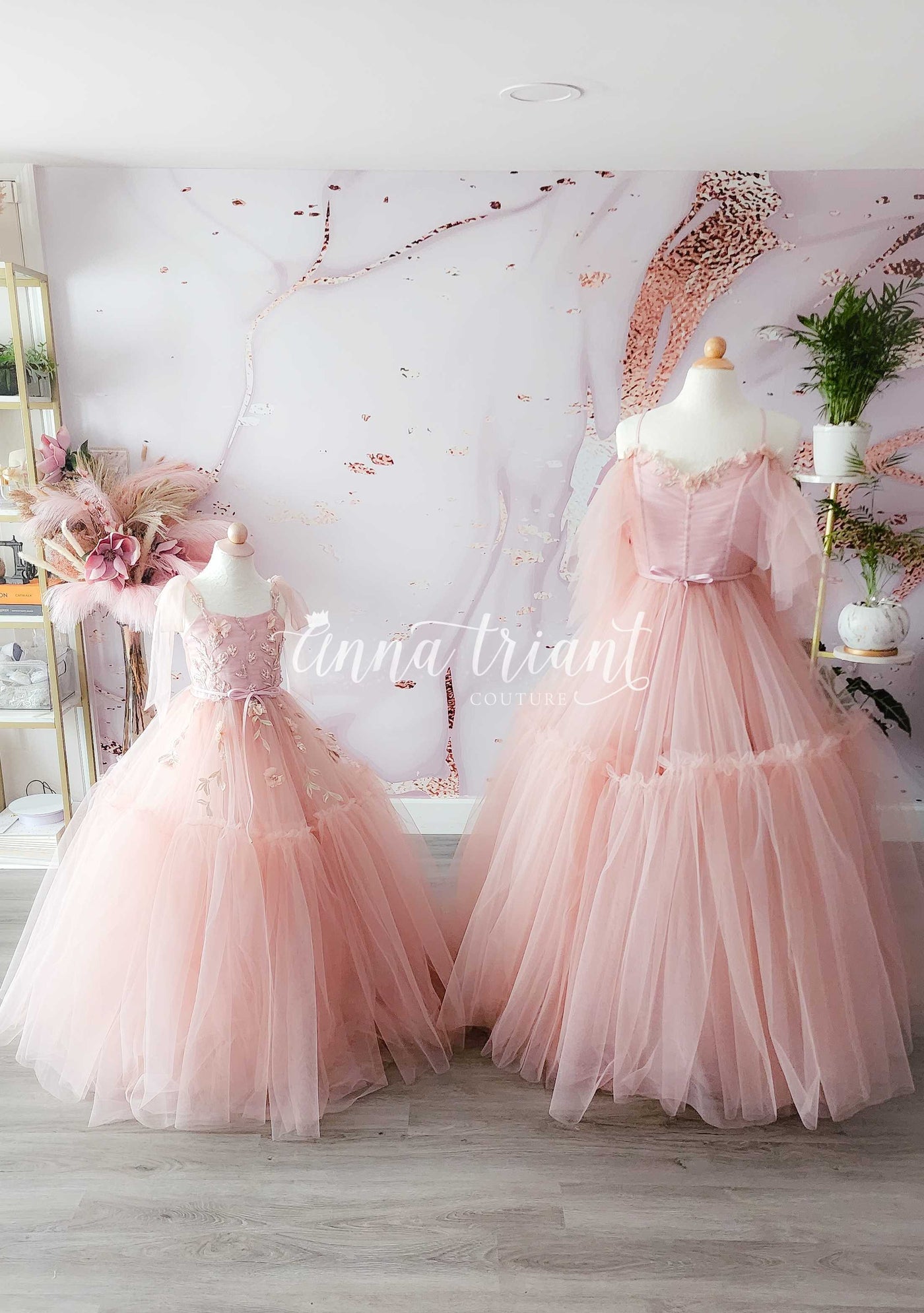 Graceful Blush Flower Girl Gown