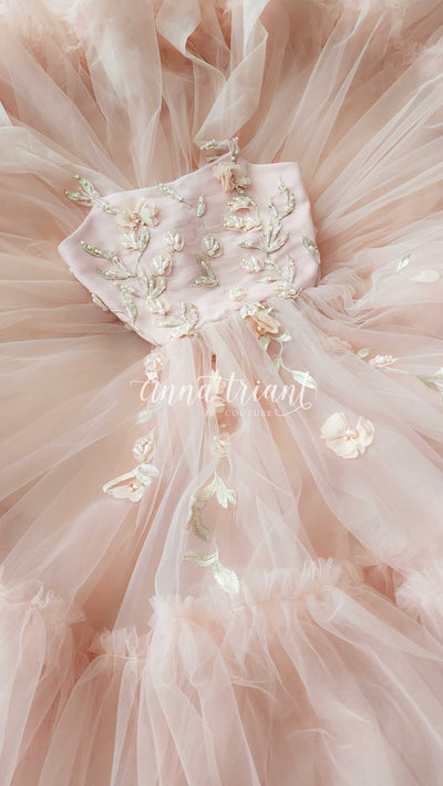 Graceful Blush Flower Girl Gown