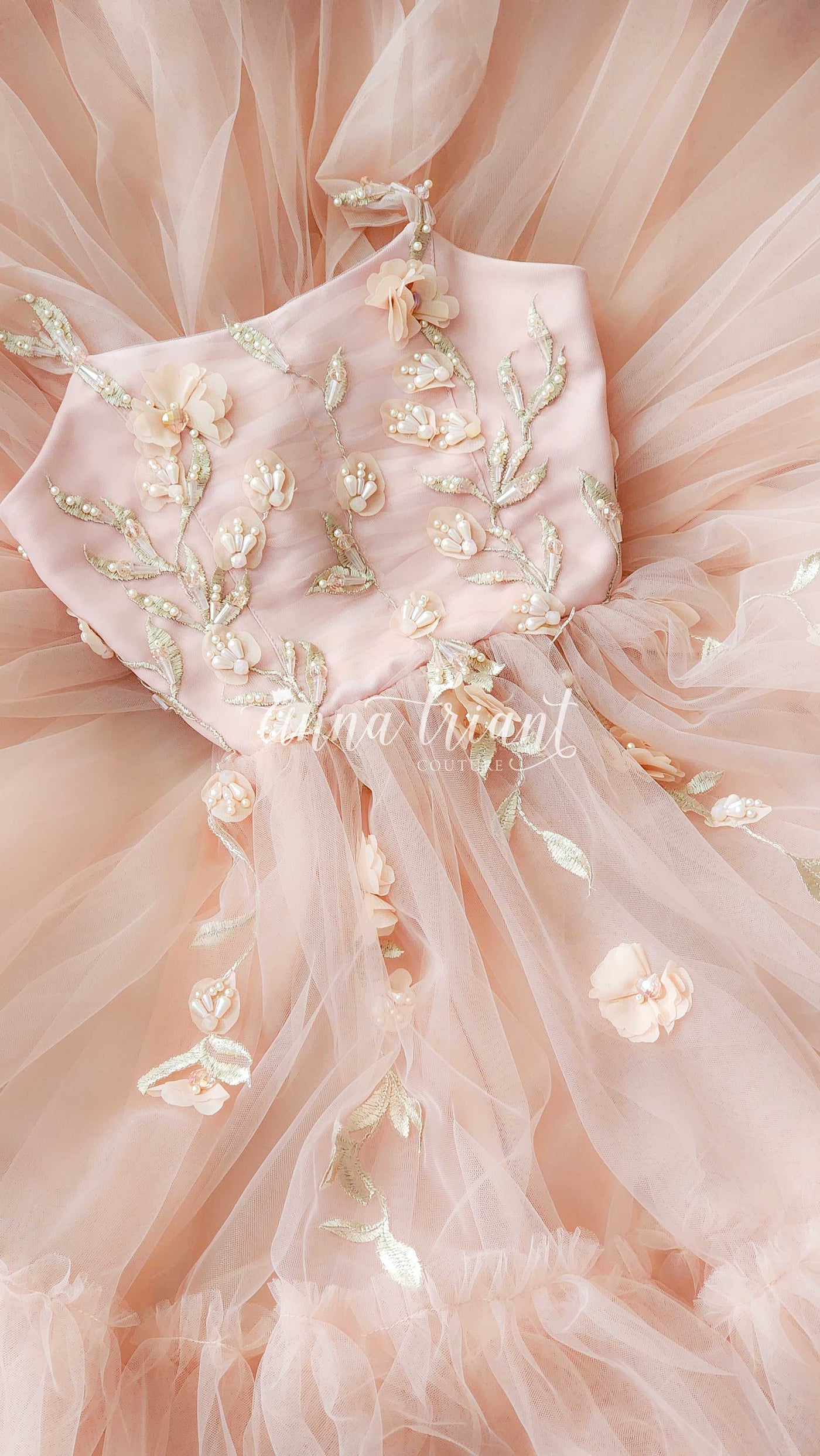 Graceful Blush Flower Girl Gown