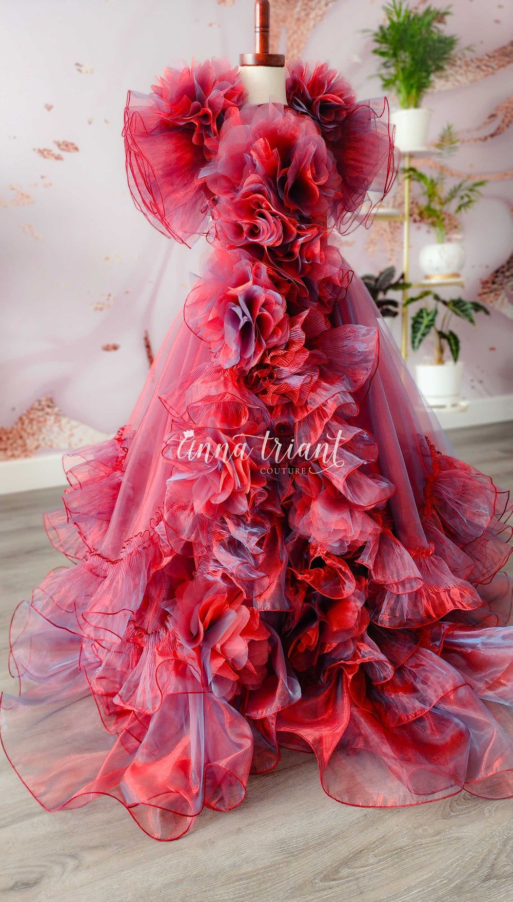 Siren Gown in Intense Red