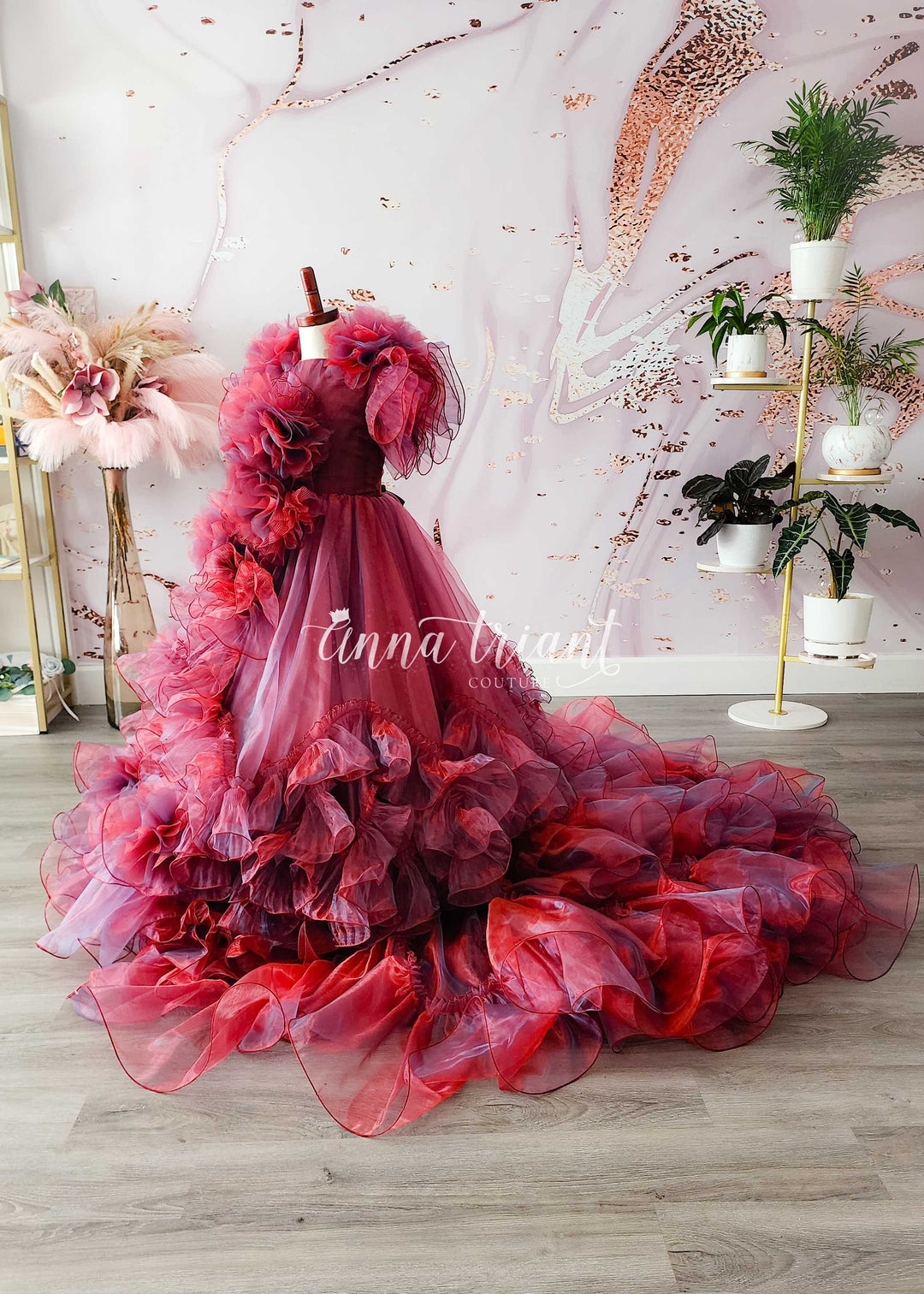 Siren Gown in Intense Red by Anna Triant Couture