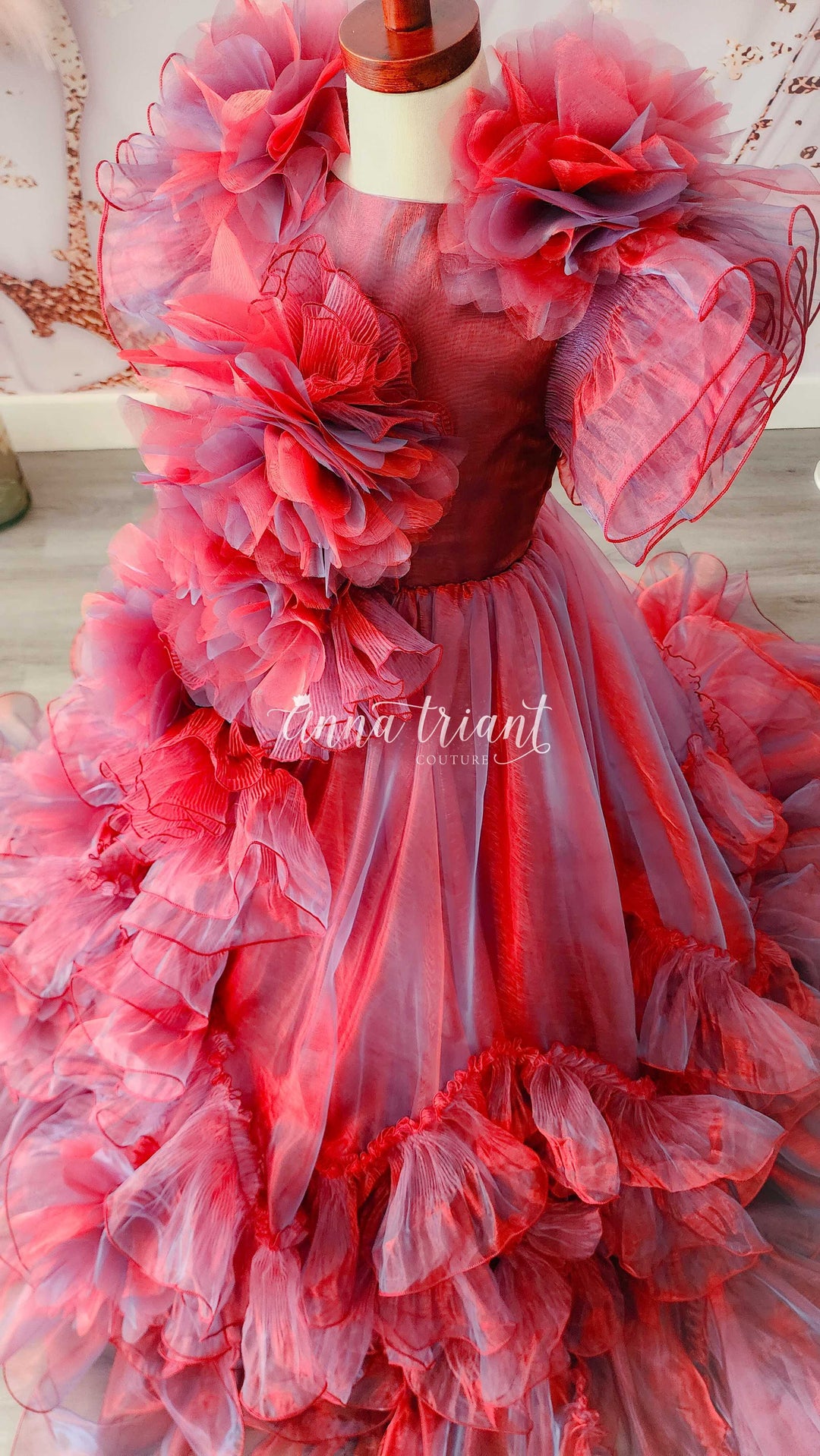Siren Gown in Intense Red by Anna Triant Couture