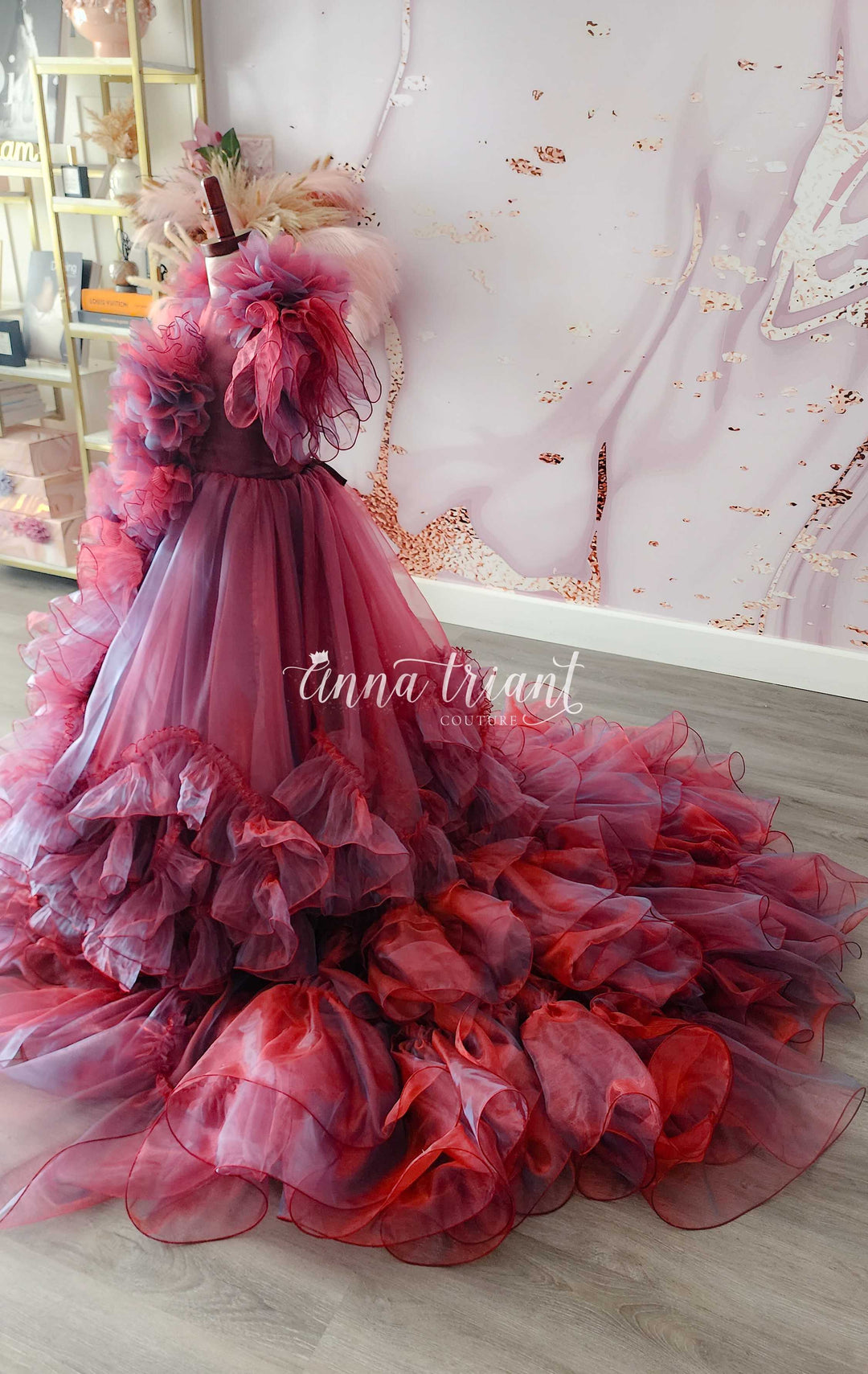 Siren Gown in Intense Red by Anna Triant Couture