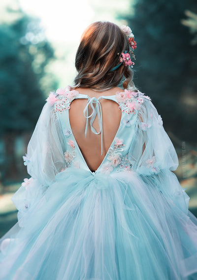 Serenity Gown in Mint and Blue