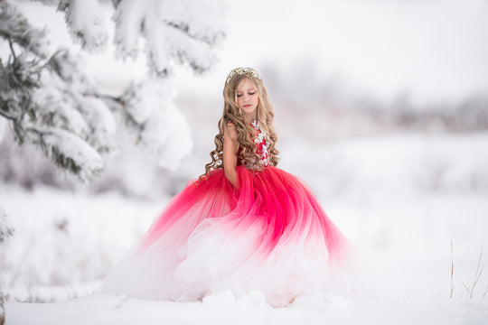 Amaryllis Gown in Red Ombre