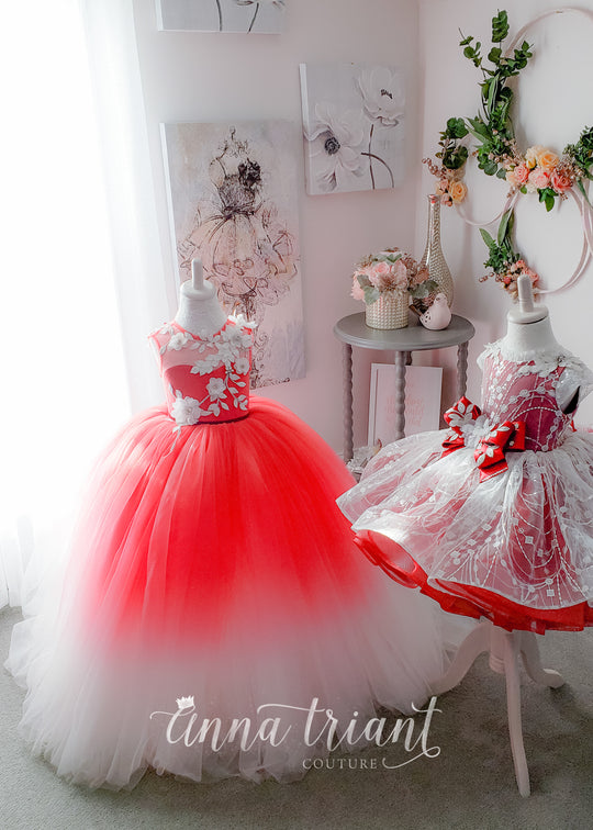 Amaryllis Gown in Red Ombre