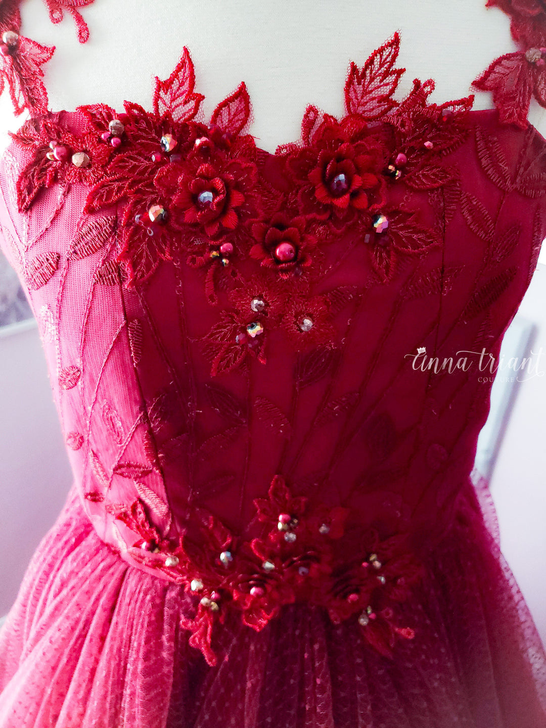 Crimson Poise Gown