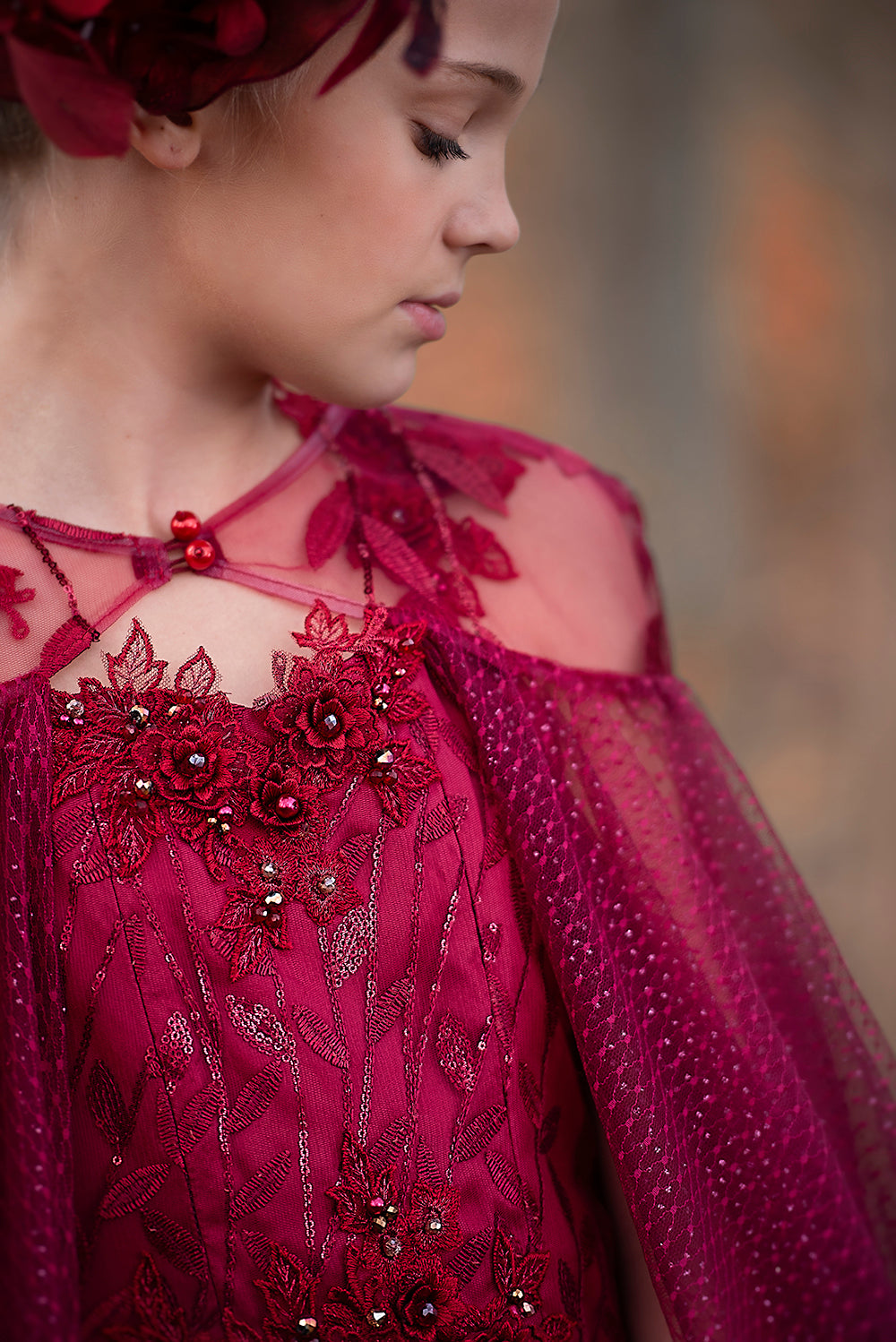 Crimson Poise Gown