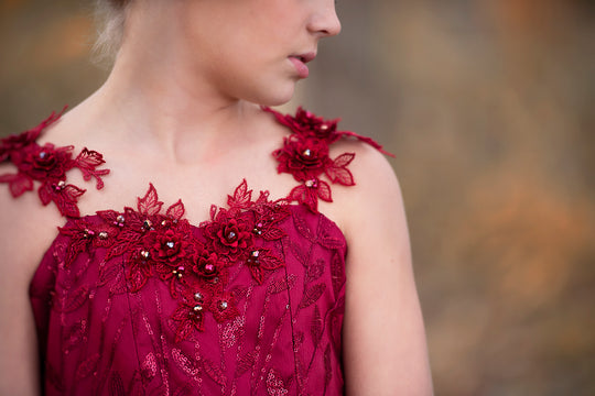 Crimson Poise Gown