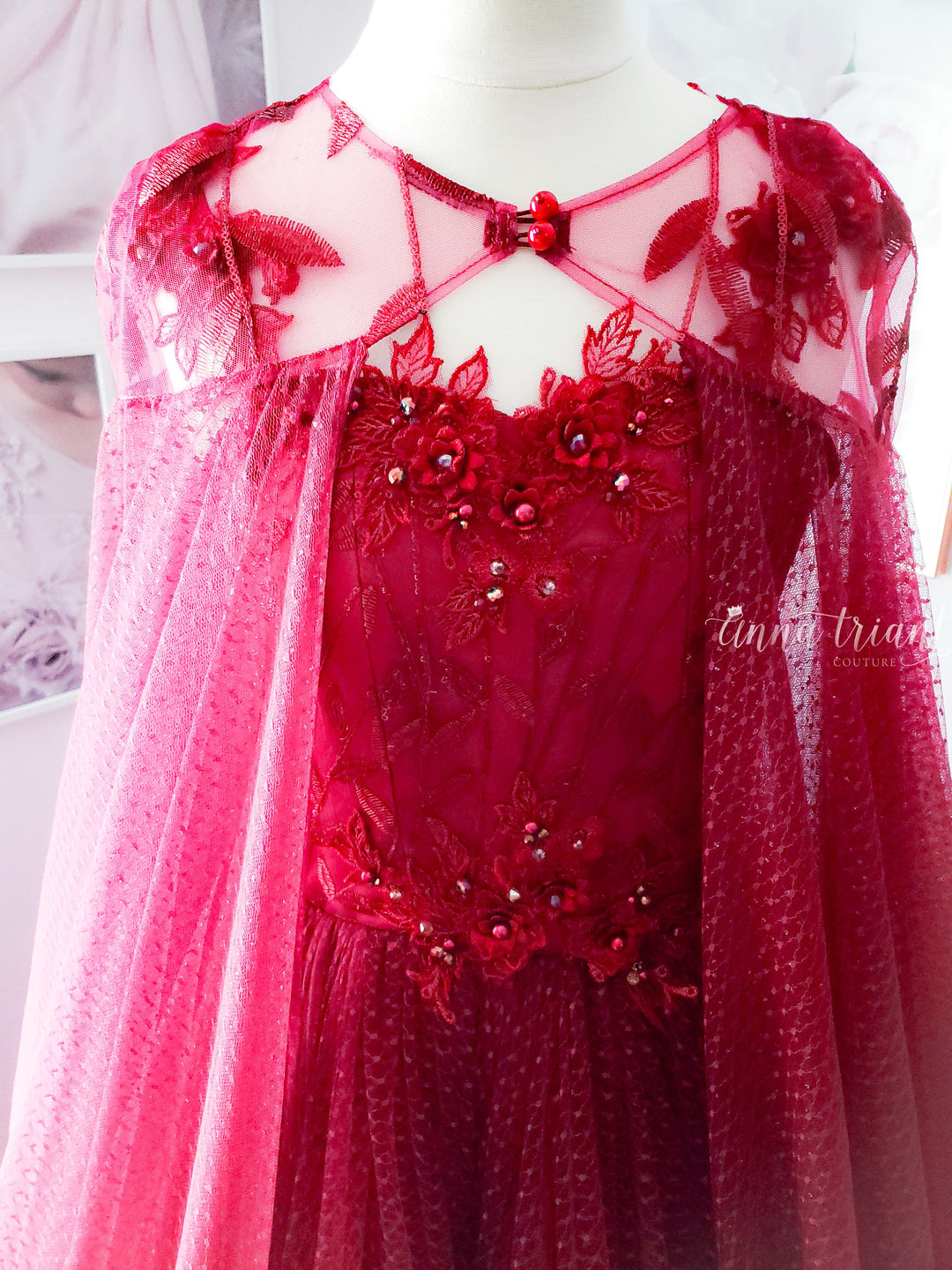 Crimson Poise Gown