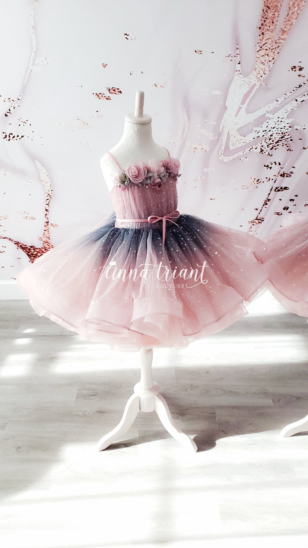 Dazzling Ombre Dress in Dusty Pink and Gray