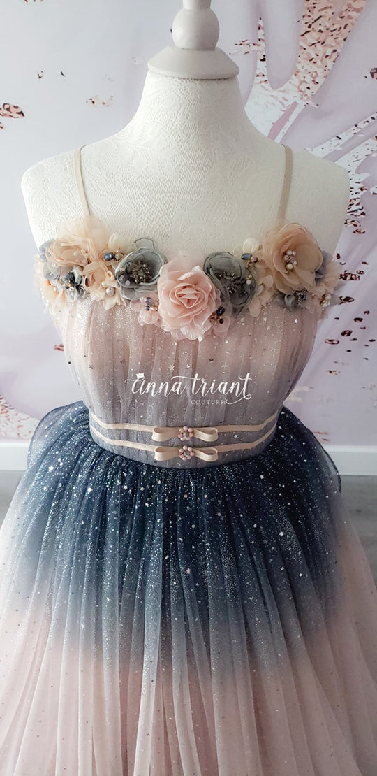 Dazzling Ombre Gown in Champagne and Gray