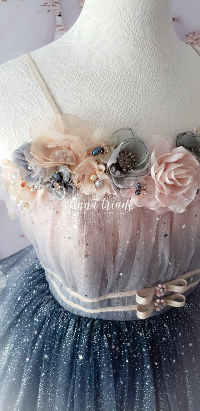 Dazzling Ombre Gown in Champagne and Gray