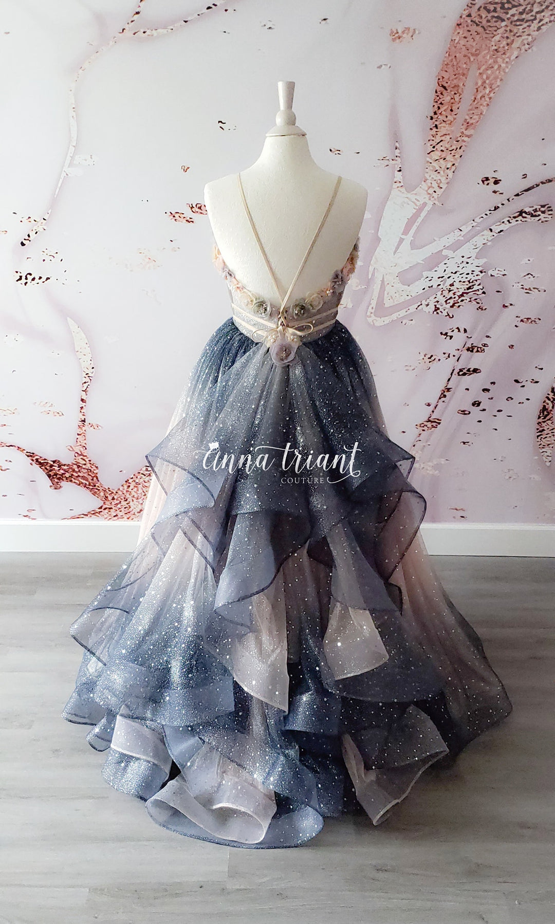 Dazzling Ombre Gown in Champagne and Gray