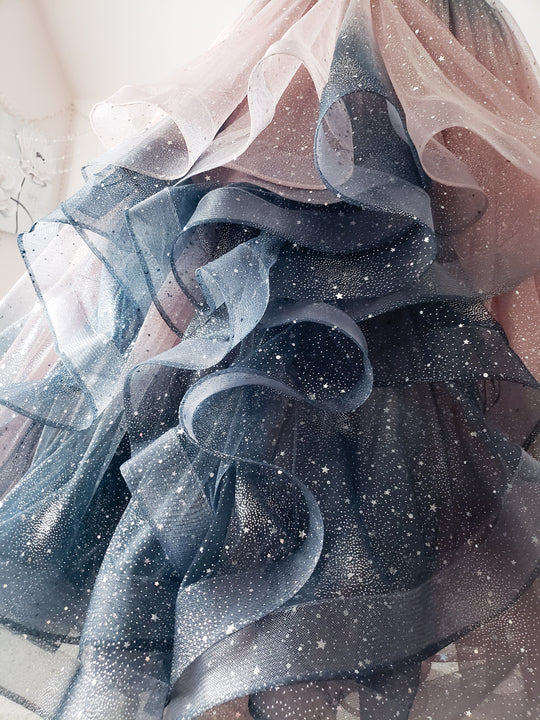 Dazzling Ombre Gown in Dusty Pink and Gray