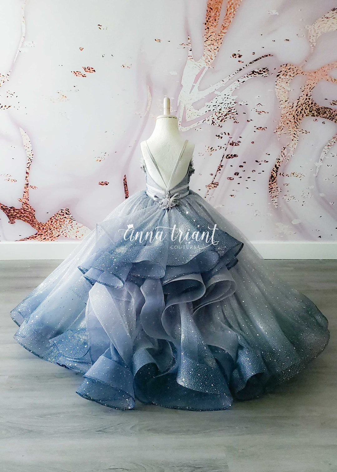 Dazzling Ombre Gown in Light Silver and Gray