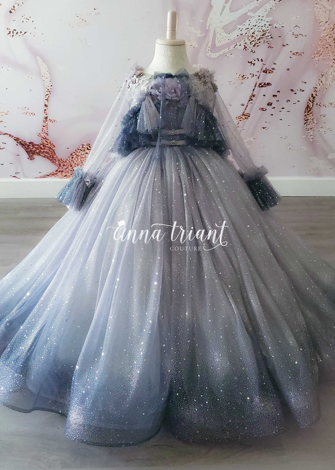 Dazzling Ombre Gown in Light Silver and Gray