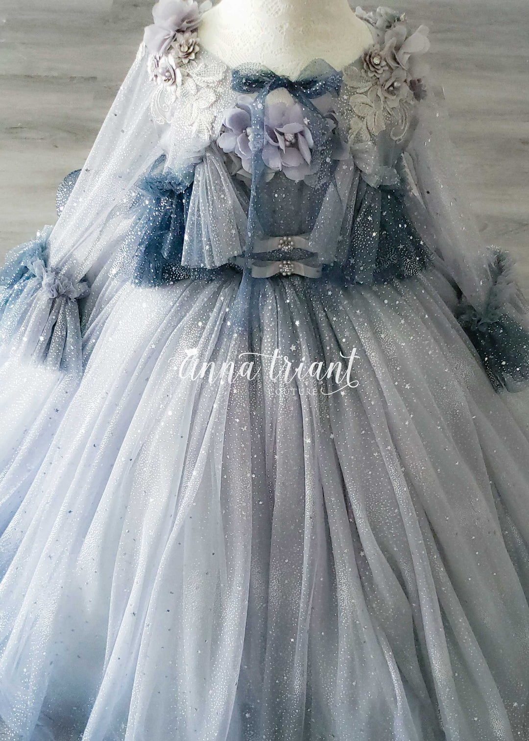 Dazzling Ombre Gown in Light Silver and Gray