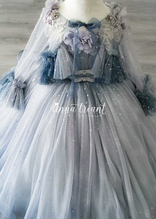Dazzling Ombre Gown in Light Silver and Gray