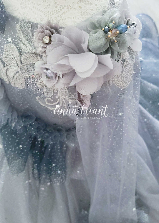 Dazzling Ombre Gown in Light Silver and Gray