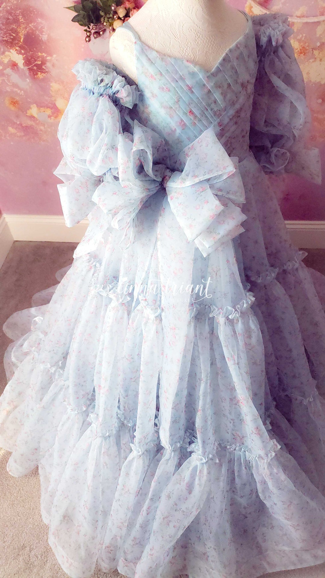 Ditsy Floral Organza Gown