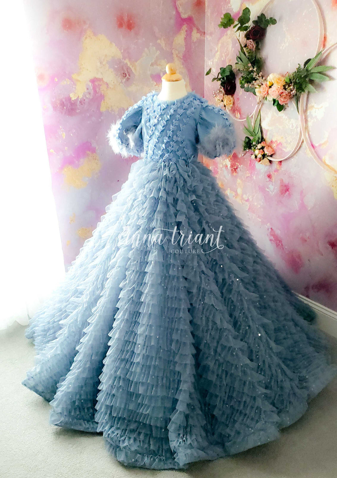 Feathered Grace Gown