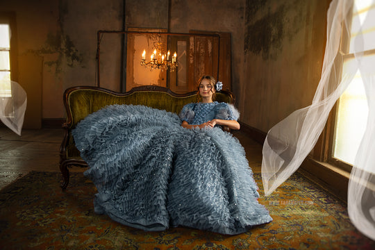 Feathered Grace Gown