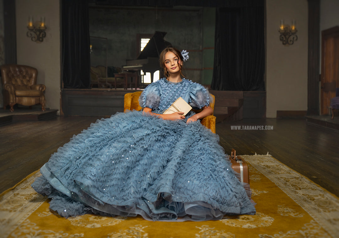 Feathered Grace Gown