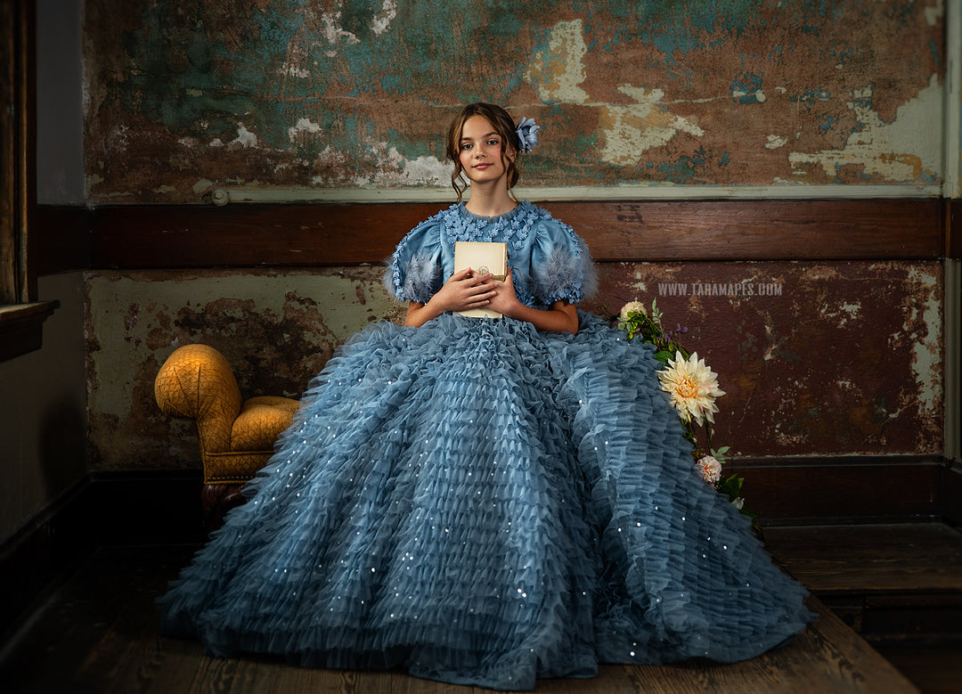 Feathered Grace Gown