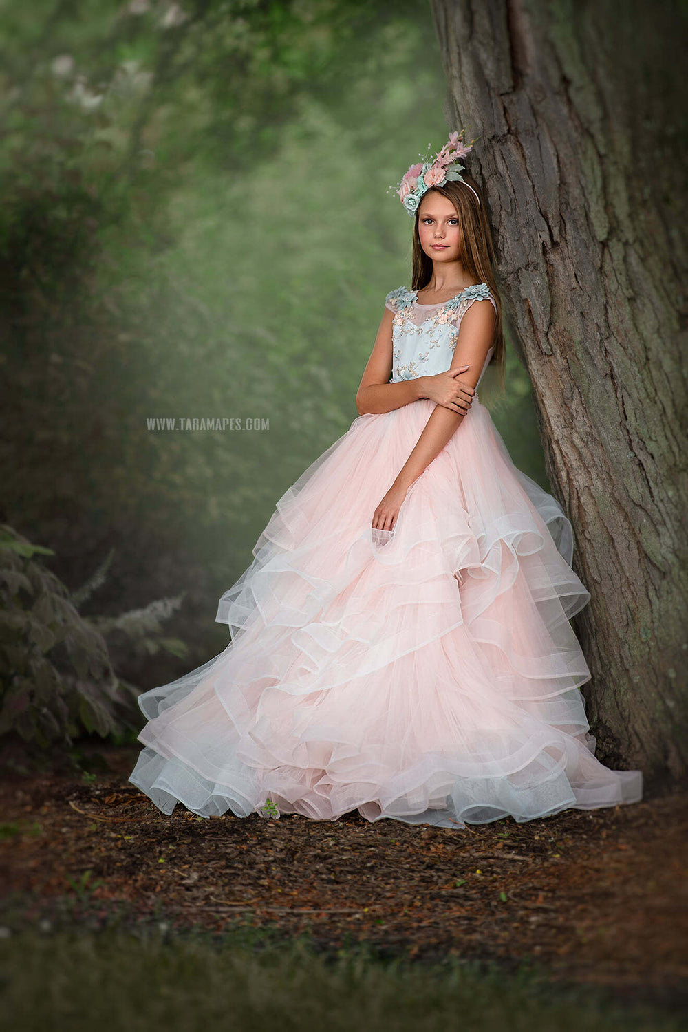 Minty Peach Ombre Gown