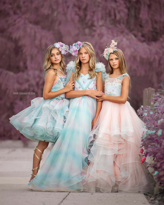 Minty Peach Ombre Gown