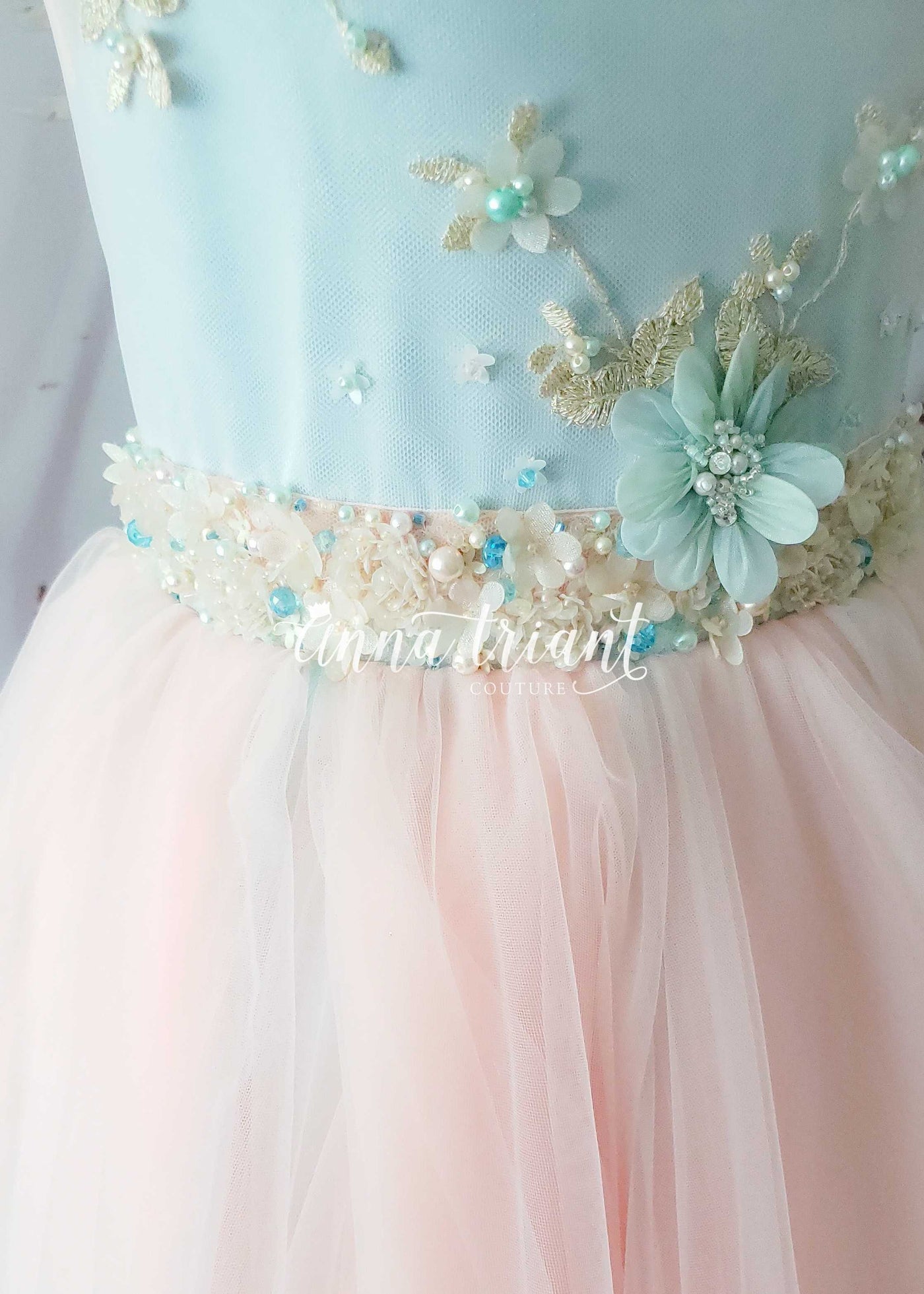 Minty Peach Ombre Gown