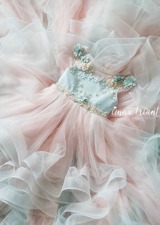 Minty Peach Ombre Gown