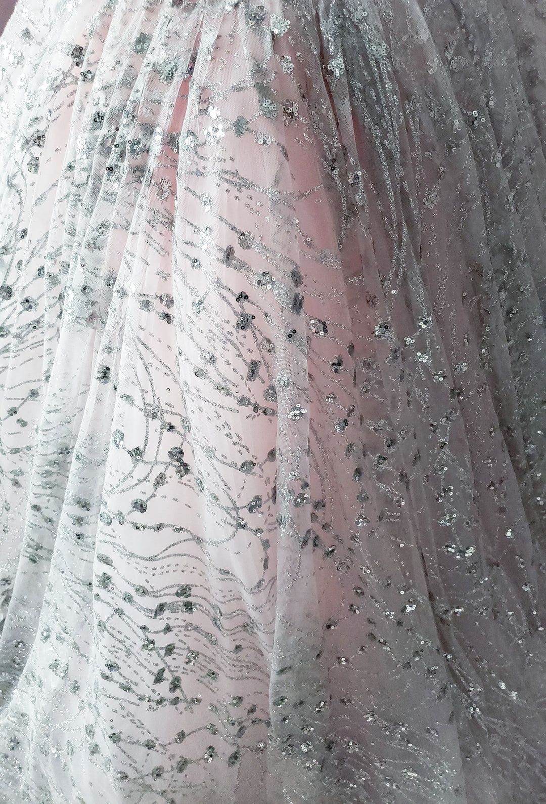 Moonstone Gown in Pink &amp; Silver