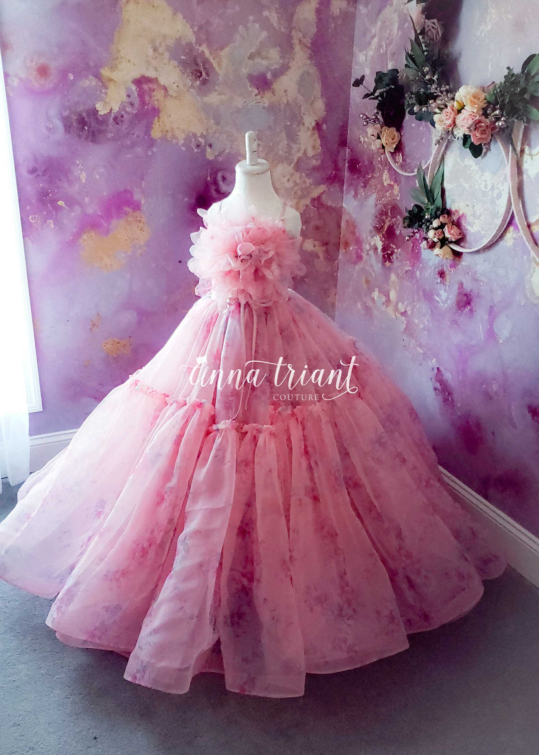 Pink Aster Organza Gown
