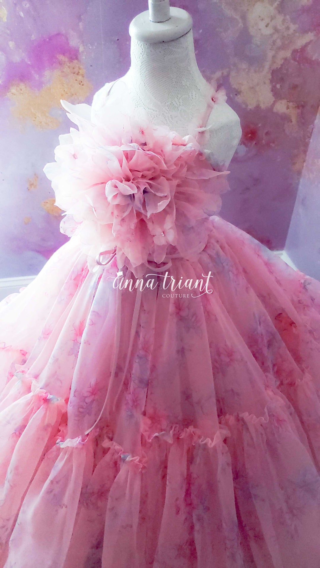 Pink Aster Organza Gown