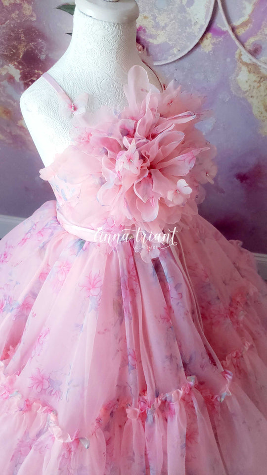 Pink Aster Organza Gown