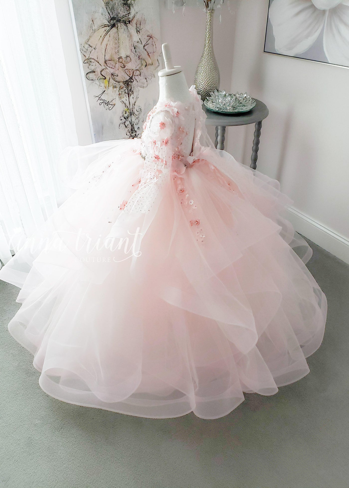 Silver Strand Gown in Light Pink