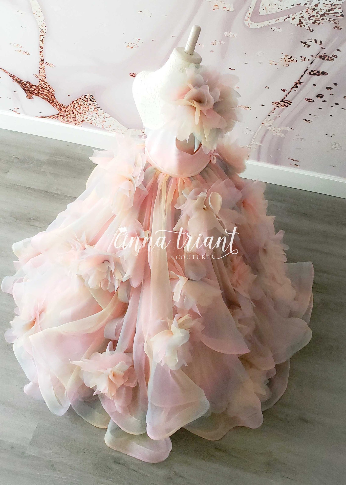 Whirling Peonies Gown